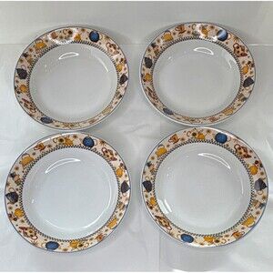 Sakura Debbie Mumm TEAPOTS 1998 7.5” Salad Soup Bowls Set of 4 Stoneware
